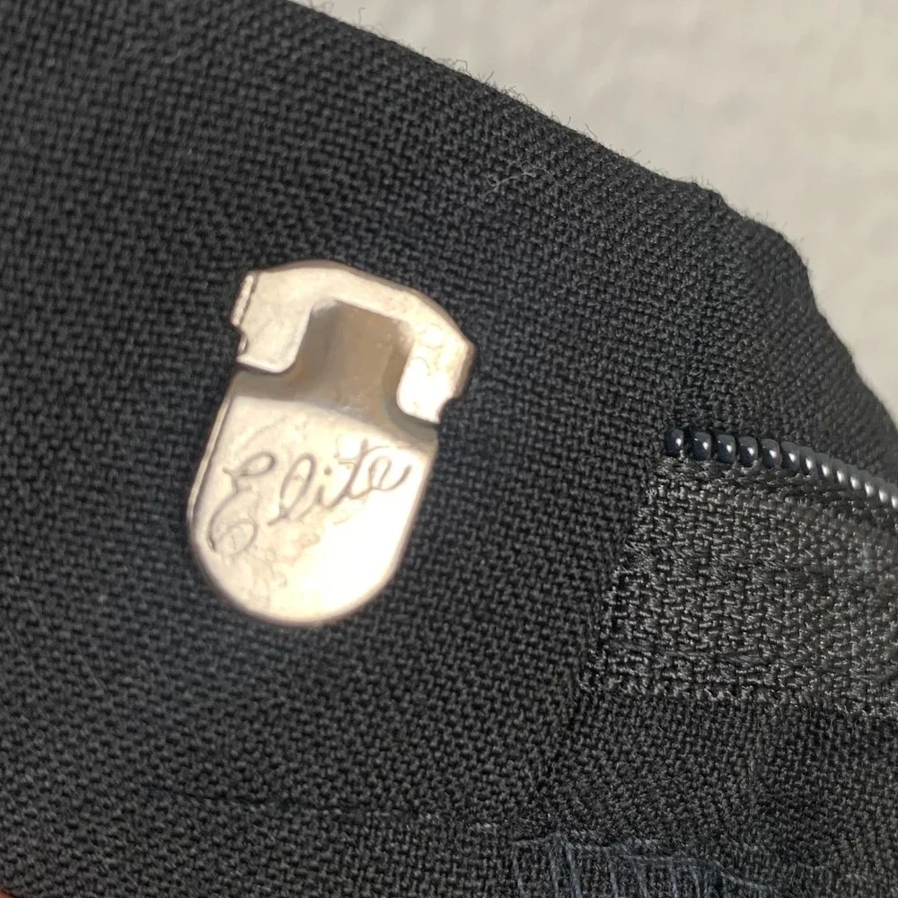 Vintage Men's Tuxedo Pants 42x31 Black Satin Stripe Straight Leg Talon Zip
